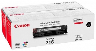 Картридж CANON 718 BK черный, набор из 2 картриджей (2662B005)